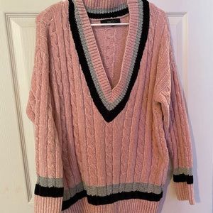 Forever 21- Pink V-Neck Sweater